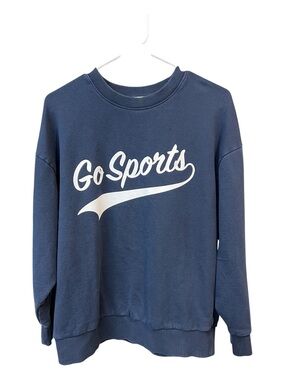 Favorite Daughter Go Sports Navy Crewneck Sweatshirt Women Small
